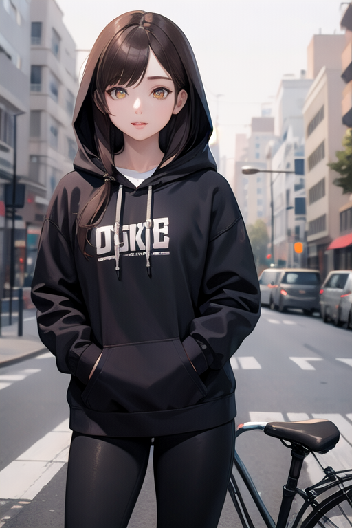 Girl on online hoodie