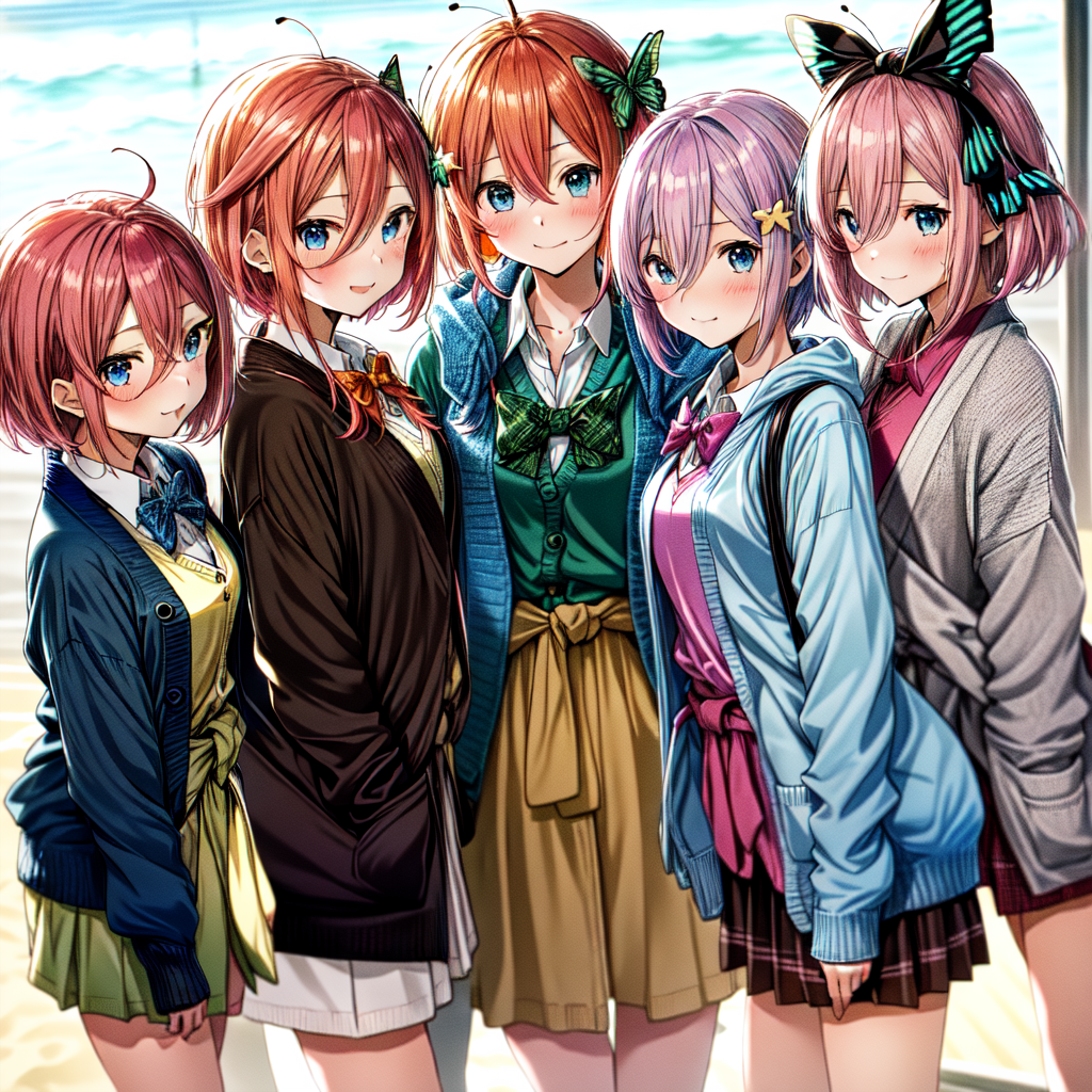 AI Art: The Quintessential Quintuplets 五等分の花嫁 by @NIGHTMARE