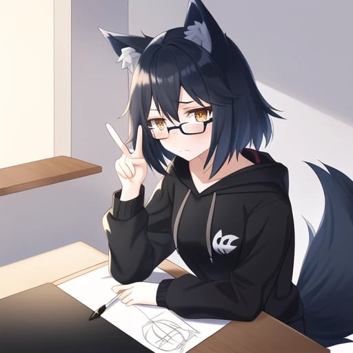 Anime wolf girl store hoodie