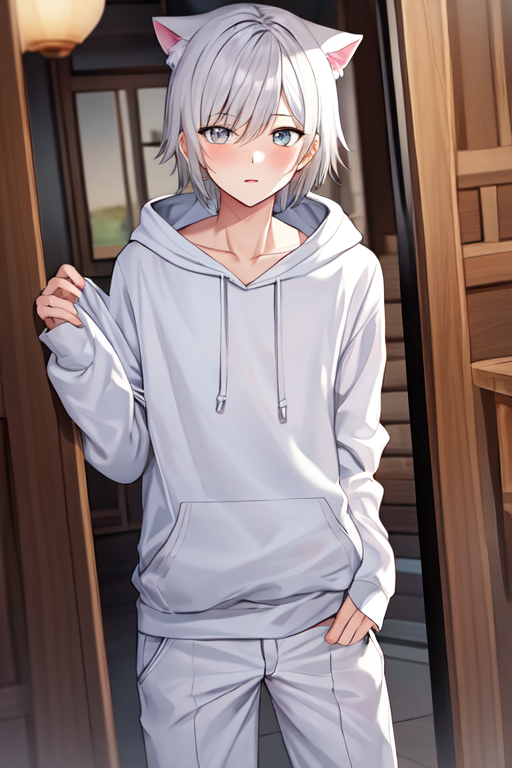 Anime boy with cat cheap hoodie