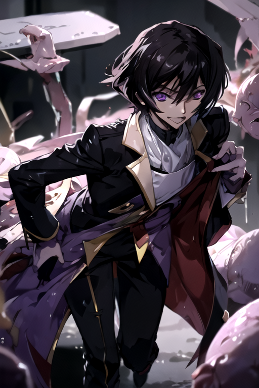 Premium AI Image  Lelouch Lamperouge cartoon character digital art