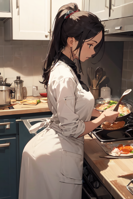 AI Art: mujer cocinando by @Celeste Duran