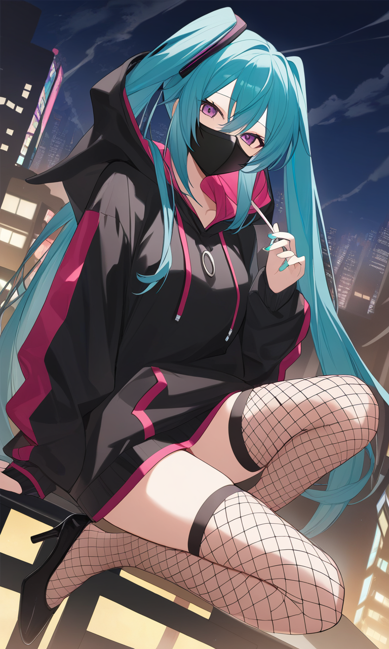 Arte AI: 「Rabbit Hole」 - Hatsune Miku por @静かな犬様 | PixAI