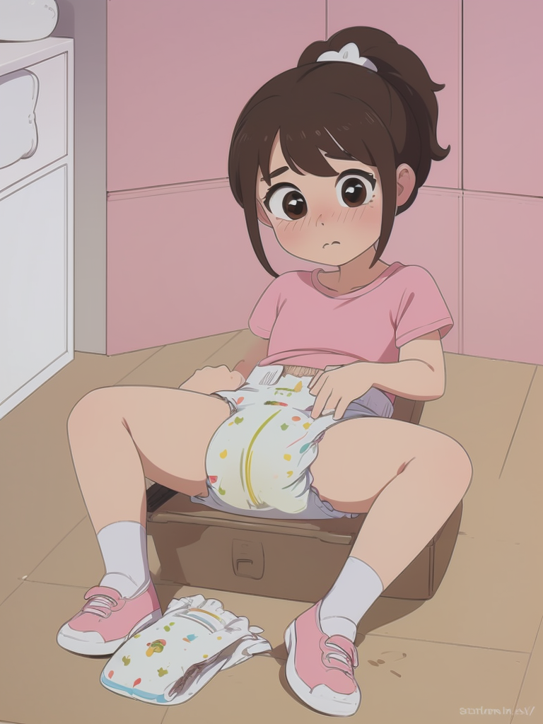 AI Art Katie changes her big girl diaper by AnimalX23 PixAI