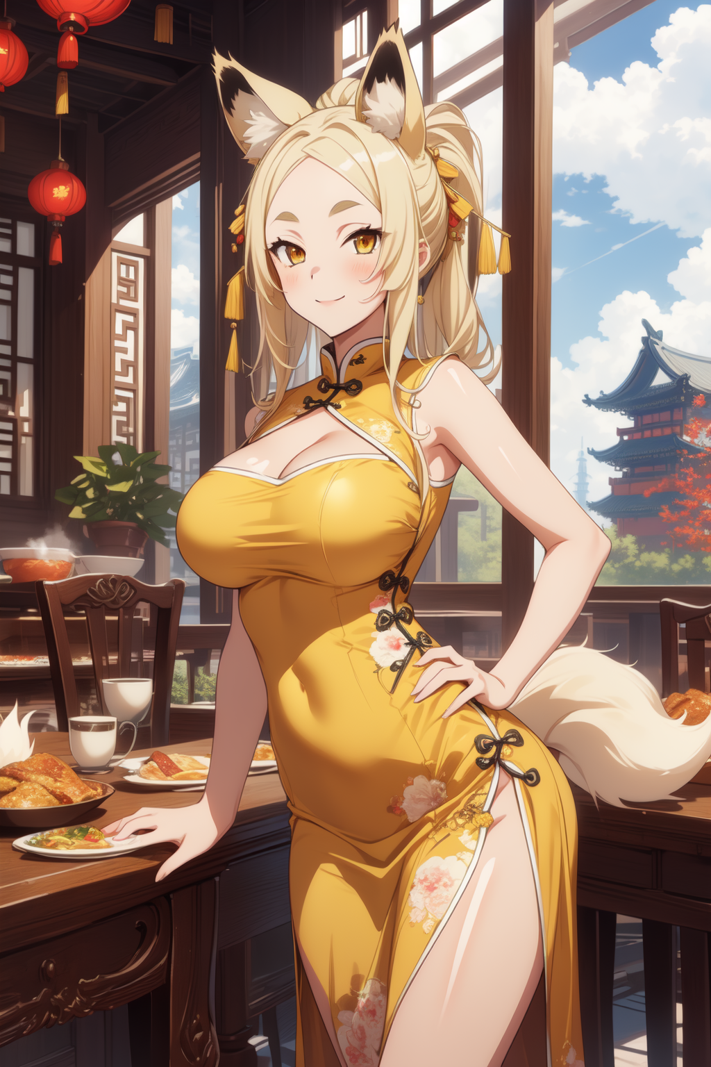 AI Art: Yasaka - Chinese Dress 02 by @CrimsonDV | PixAI