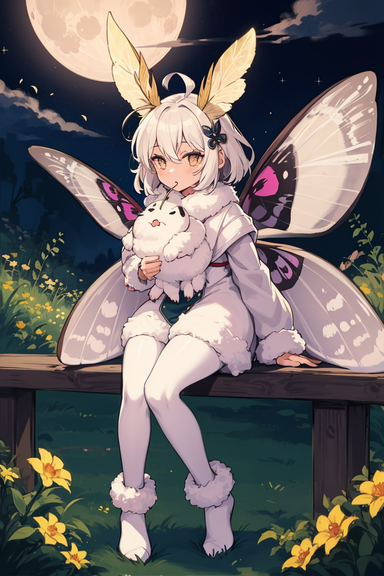 AI Art: AIOMonsterGirls V4 test - moth girl by @Soul | PixAI