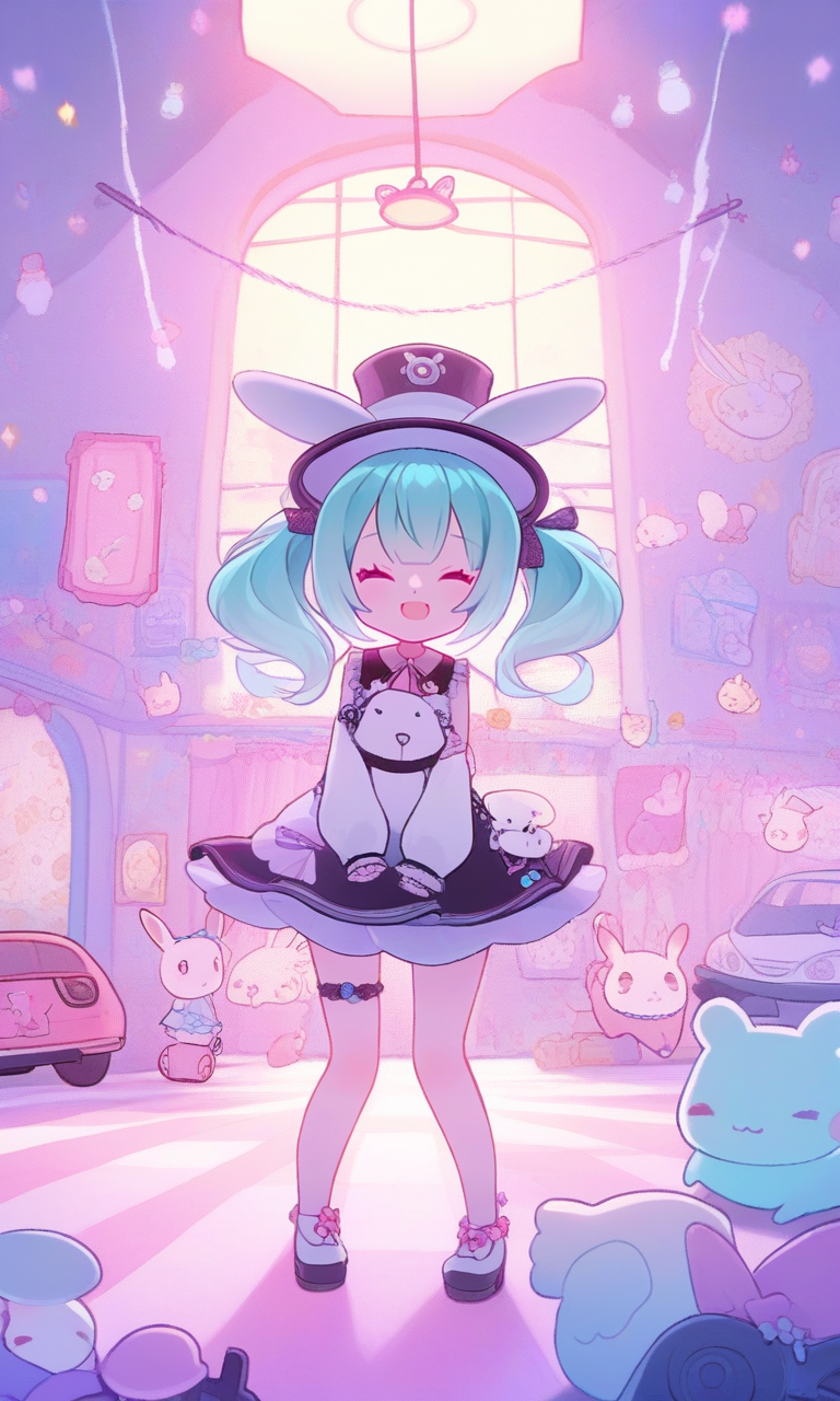 AI Art: Loli Hatsune Miku Rabbit Hole🐇ラビットホール by @Bonice | PixAI