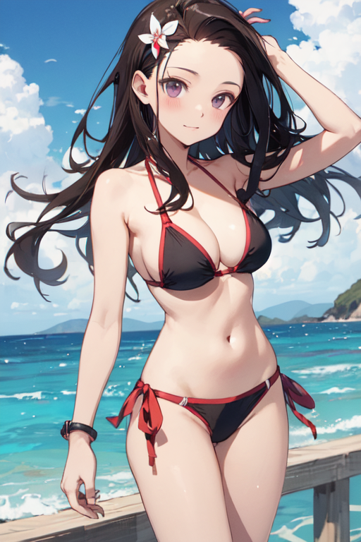 AI Art nezuko on swim suit por GUEST PixAI