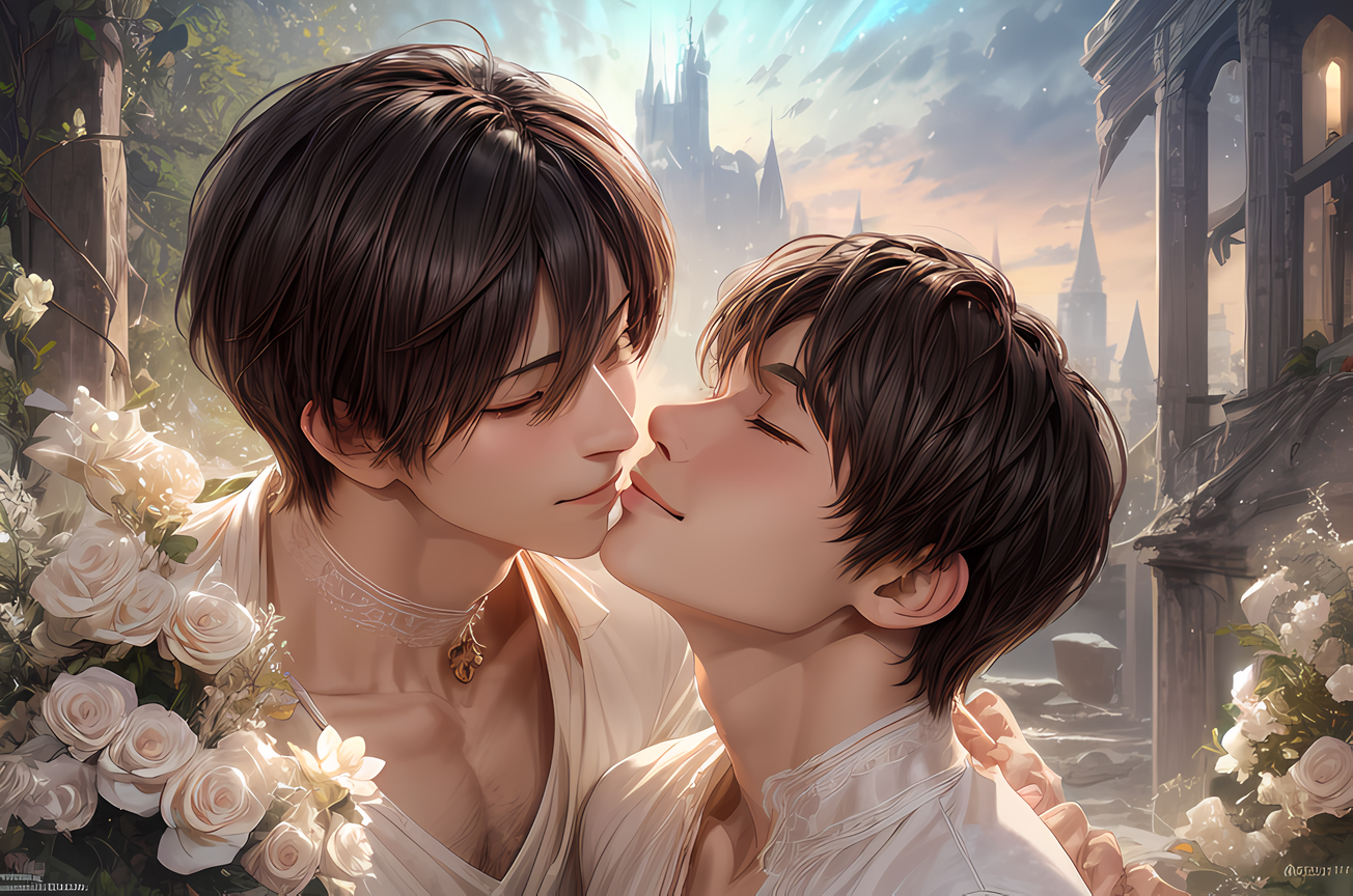 AI Art: gay kiss by @otikar | PixAI