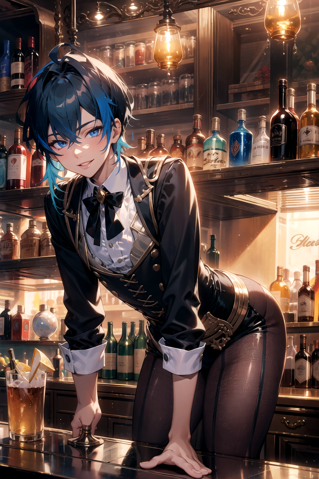 AI Art: Femboy, male, men bartender #oc by @Cosmic star | PixAI