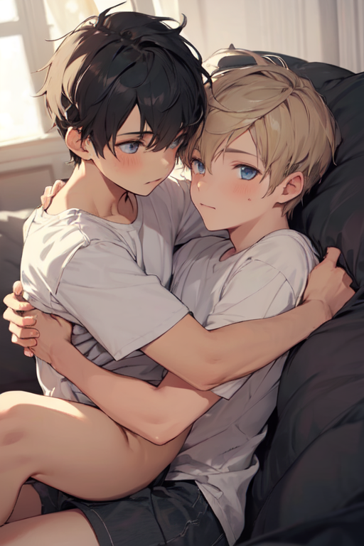 2 Anime Boys Hugging Each Other AI-generated image 2361547861