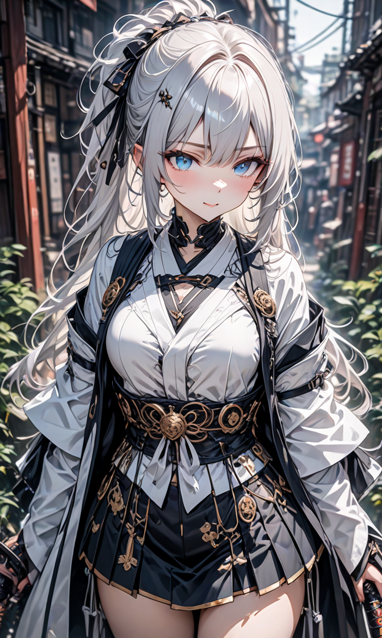 白虎女 AI Art: 白虎女剣士 por @白くま | PixAI