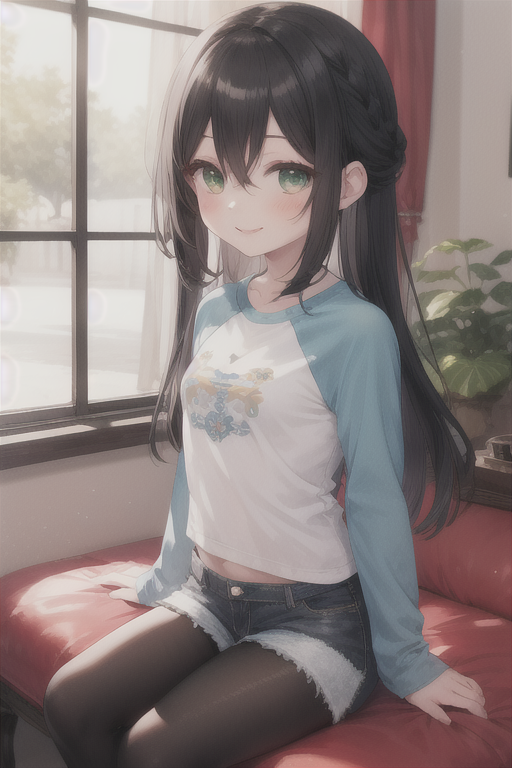 beautiful girls 9yo AI Art: ラグラン袖 by @*プロンプト考えるの楽しみたい* | PixAI