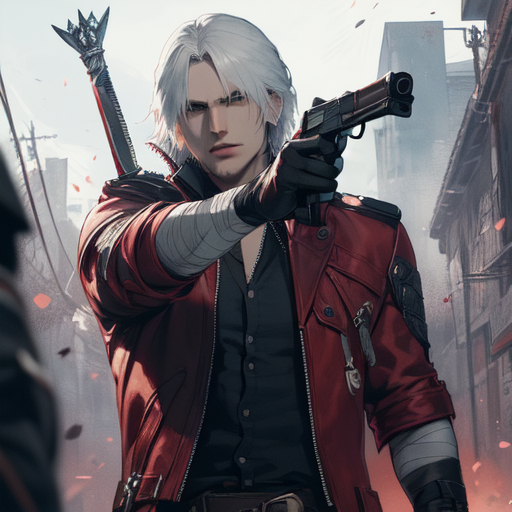 Wallpaper guns, sword, Dante, DMC, red coat, Dante, game