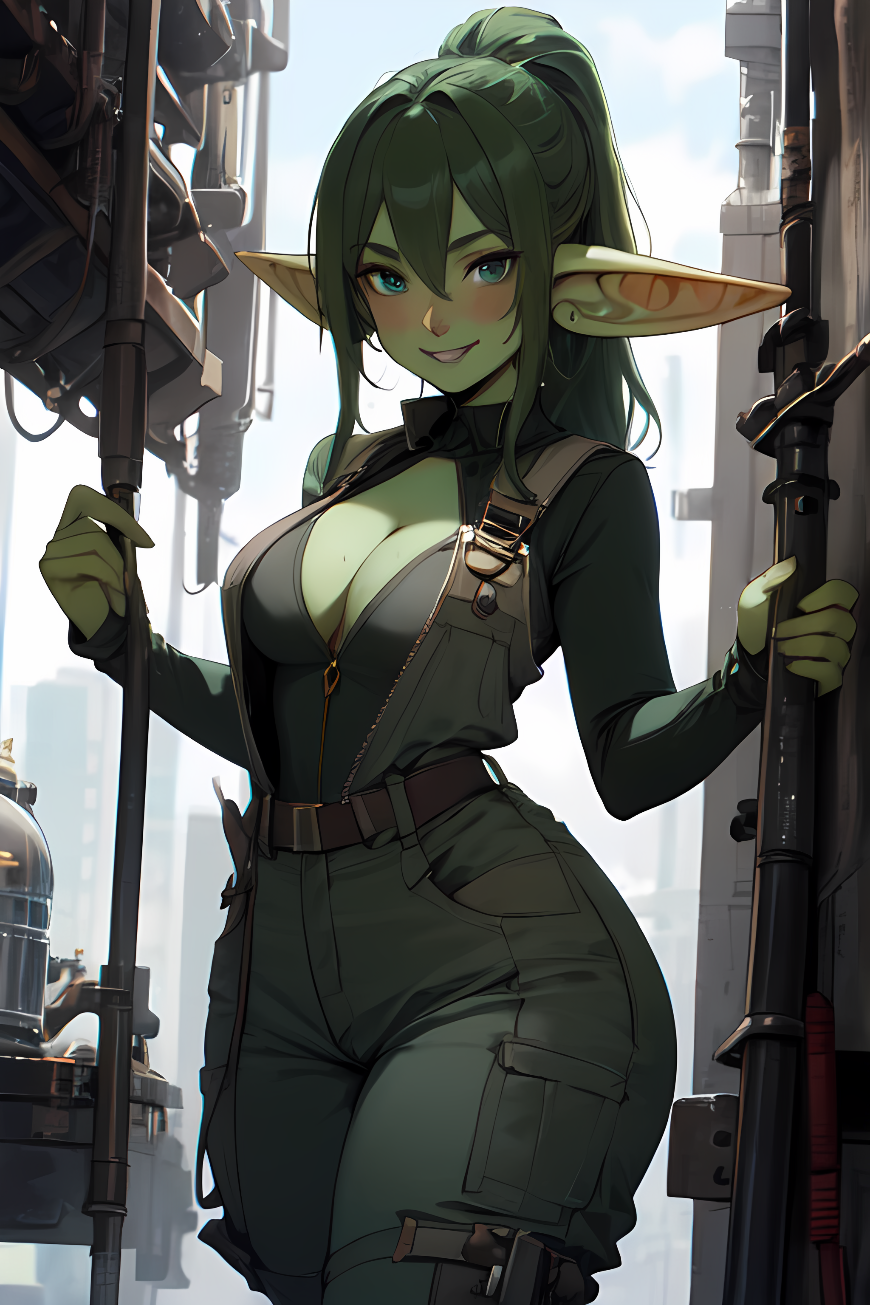 AI Art: Hot Goblin Mechanic Girl by @user-1664070410011310879 | PixAI