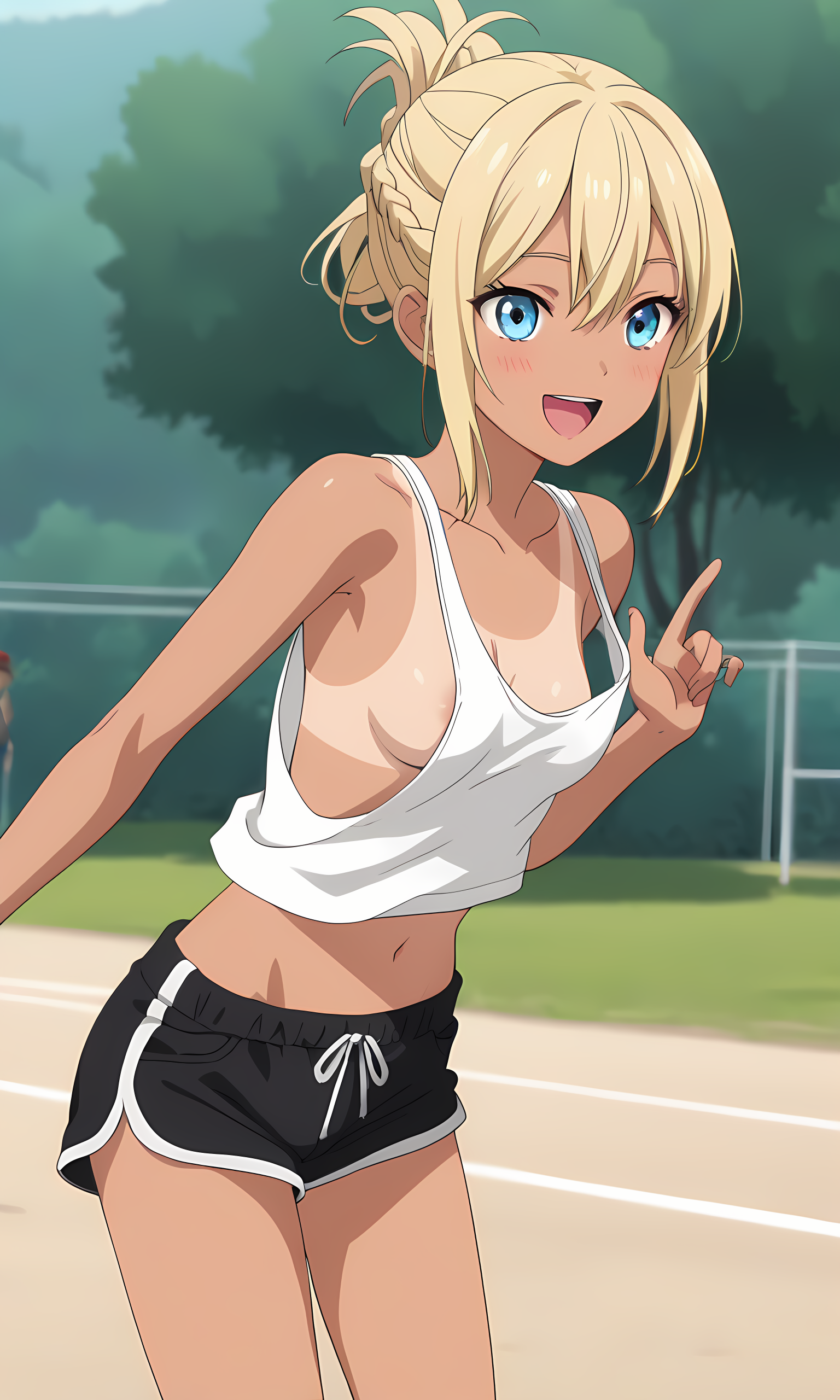 AI Art: Blonde Tan Gym Girl by @X X | PixAI