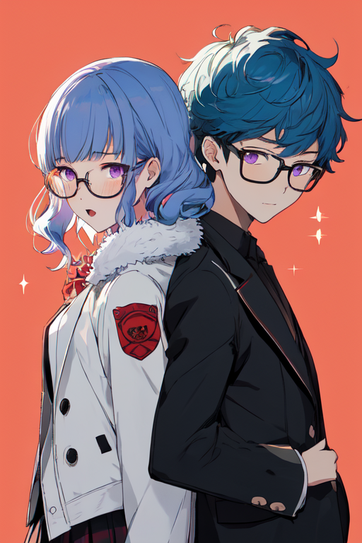 AI Art: 「Persona 5」 - Yuusuke Kitagawa & Futaba Sakura by @速いダンサー様 | PixAI