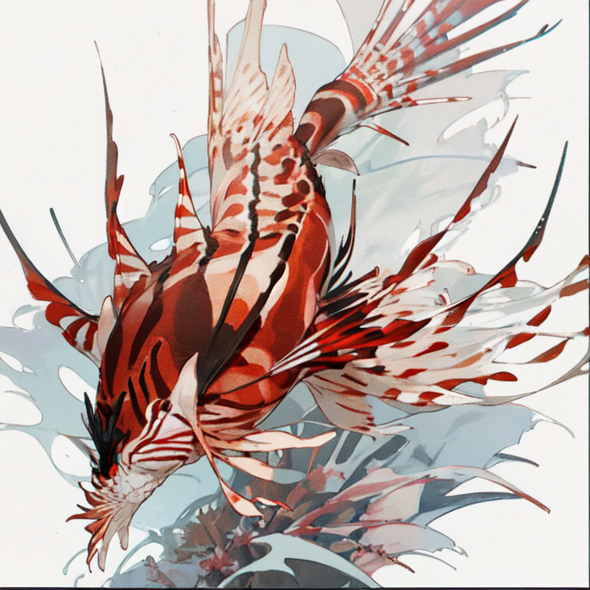 AI Art: Lionfish marking 10 by @WickedTruth30