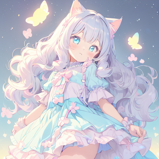 AI Art: Cute kawaii cat girl by @user-1667478821646331041