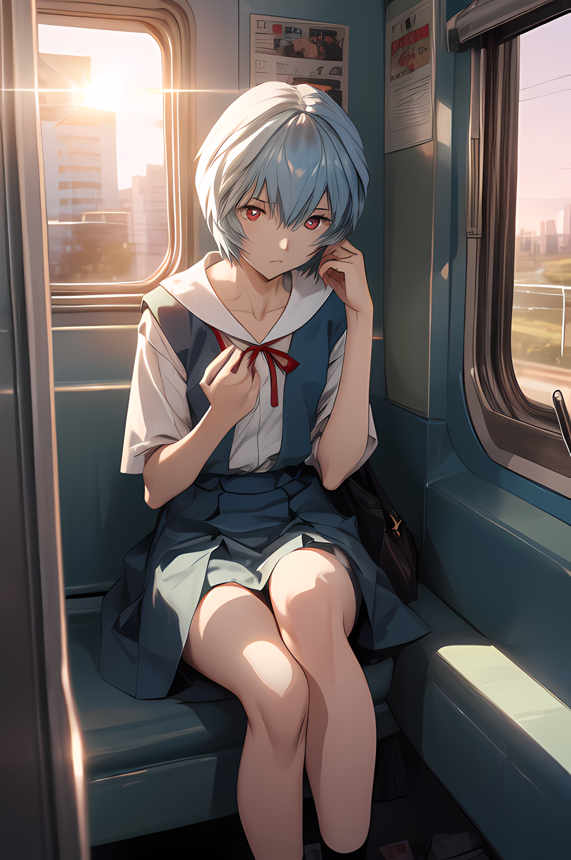 AI Art: Ayanami Rei🚃 (Evangelion) by @TMG | PixAI