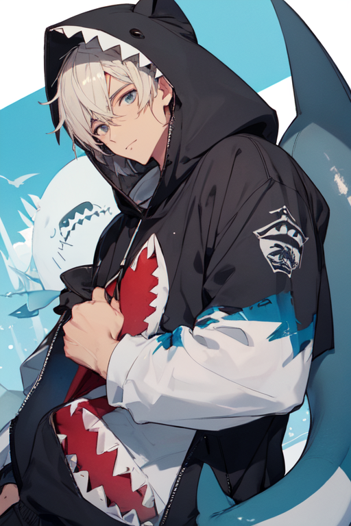 Anime Cute Shark Hoodie!