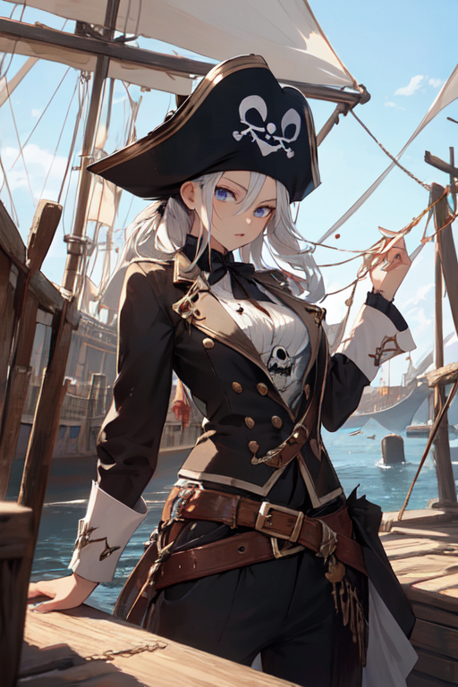 Premium AI Image  pirate anime girl AI generated