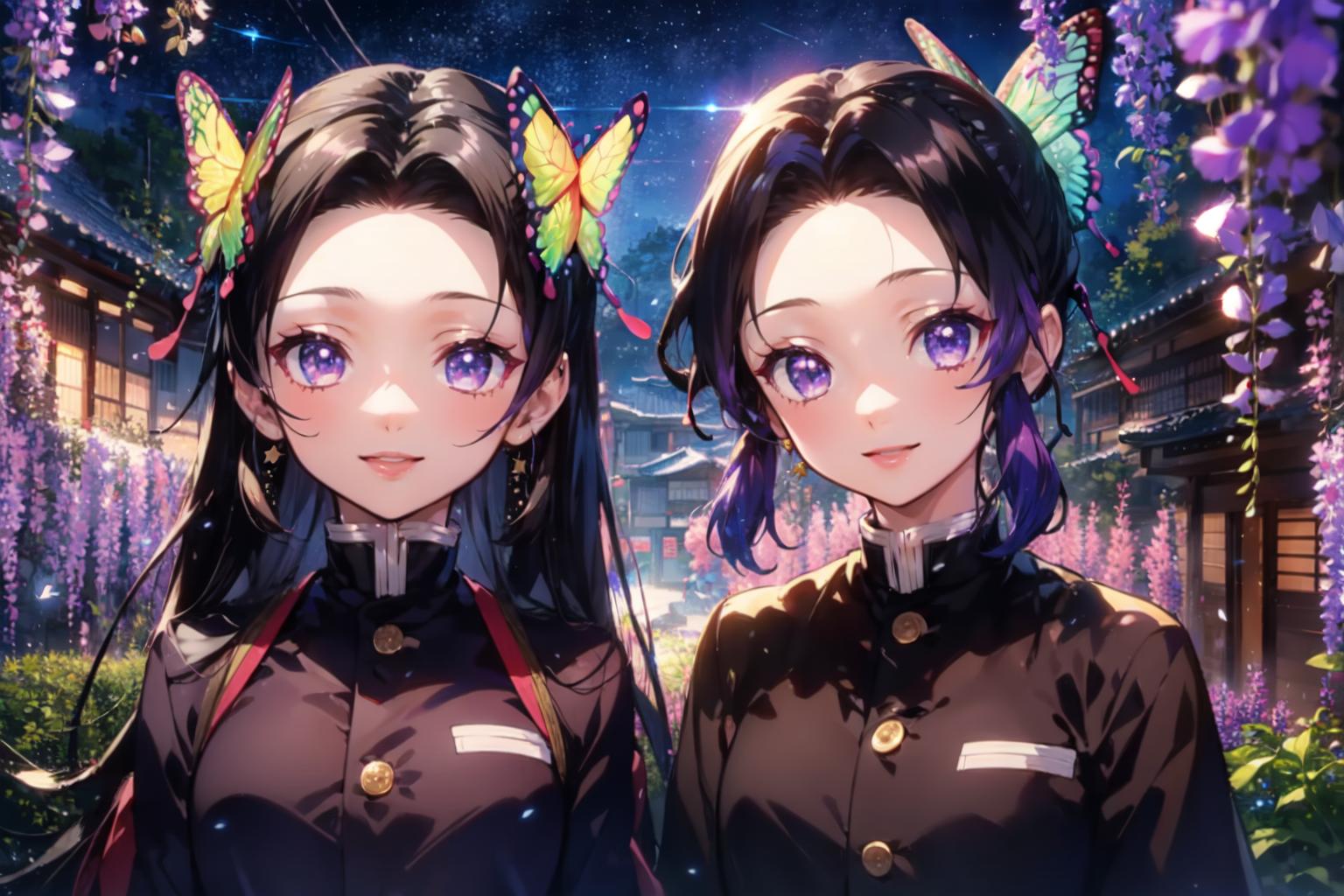 AI Art: Daily Kocho Sisters🦋 Kanae & Shinobu (Kimetsu) by @TMG | PixAI