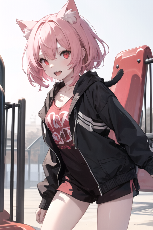 cat girl with pink hair - Playground