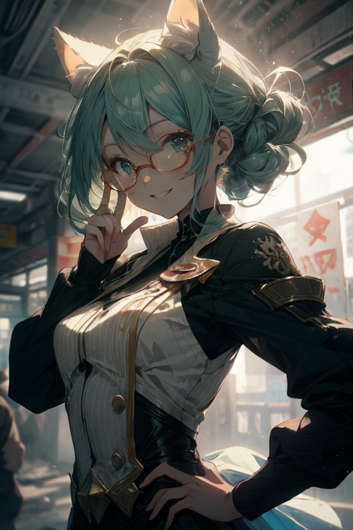 AI Art: glasses girl by @る | PixAI