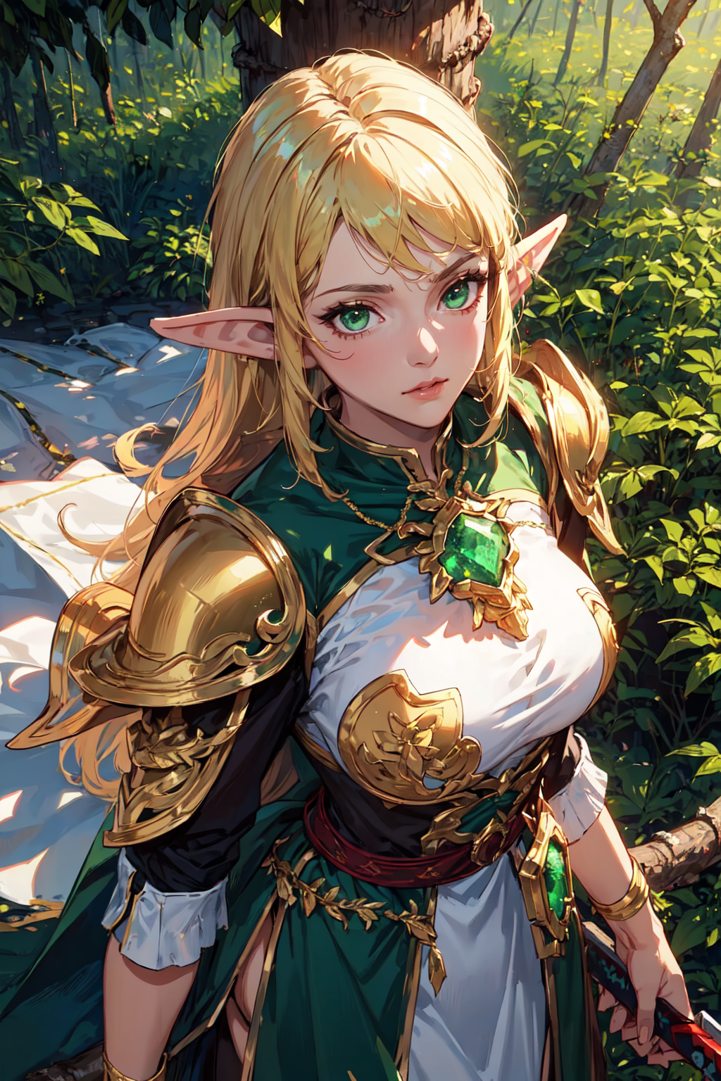 AI Art: Emerald Elf💚💛 by @dresstry2 | PixAI