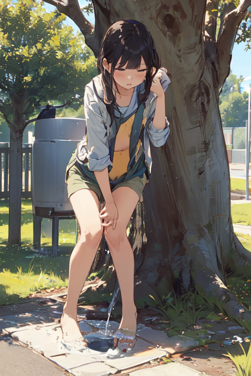 AI　pissing AIイラスト: pee 作者 @浮世閑歩 | PixAI