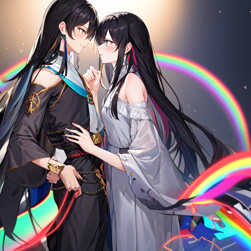 AI Art: rainbow kiss by @haunterbxxch | PixAI