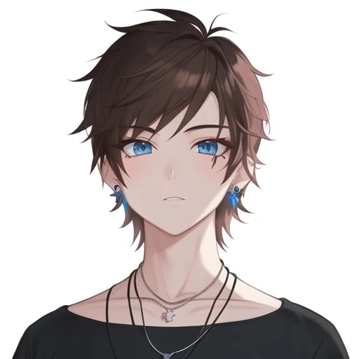 Anime drawing  cute anime boy with brown hair and brown eyes