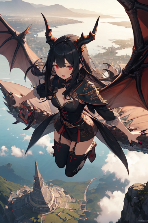 AI Art: dragon demon girl by @Lalawolfgirl