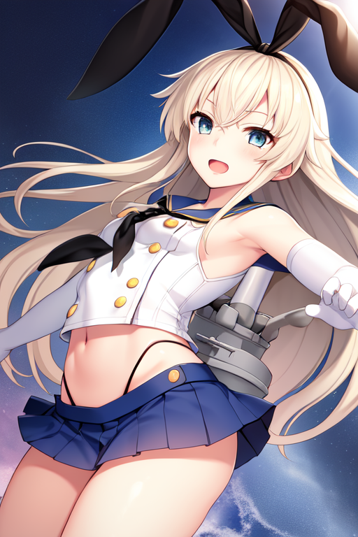 AI Art: 島風（艦これ） by @爆破宮