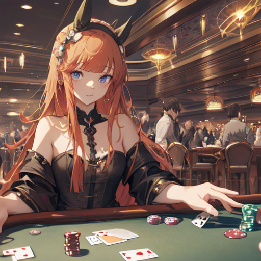 Premium Photo  Anime girl in casino