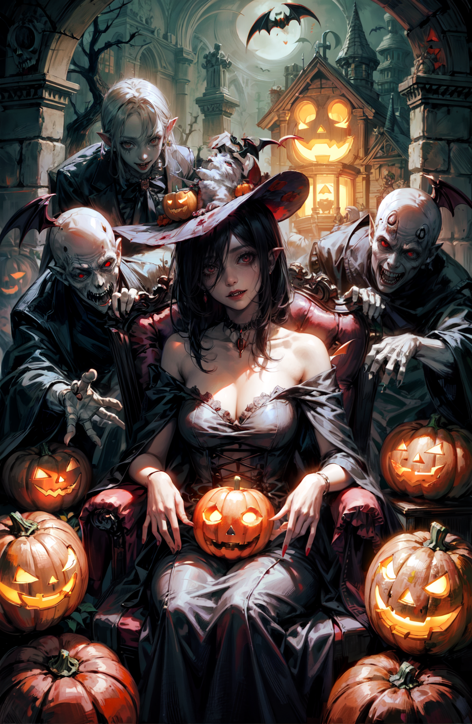 Crazy cartoon X-over Halloween special: Vampires by l0lm4tt on