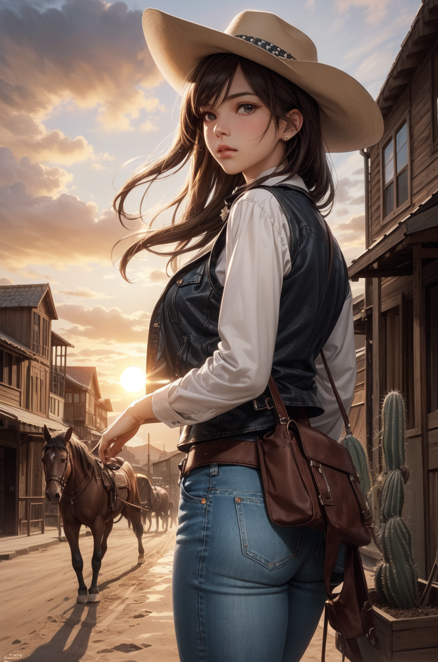 Ai Art Cowgirl By Potee Pixai Anime Ai Art Generator For Free Hot Sex My Xxx Hot Girl