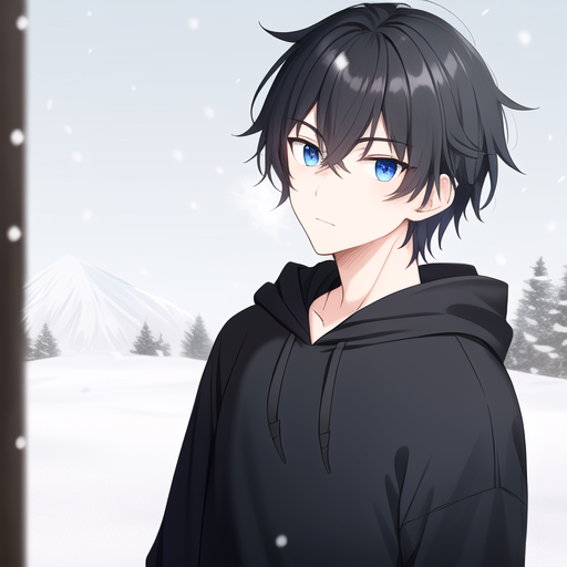 Anime.anime boy.dark.dark anime style.black anime.blue eyes.