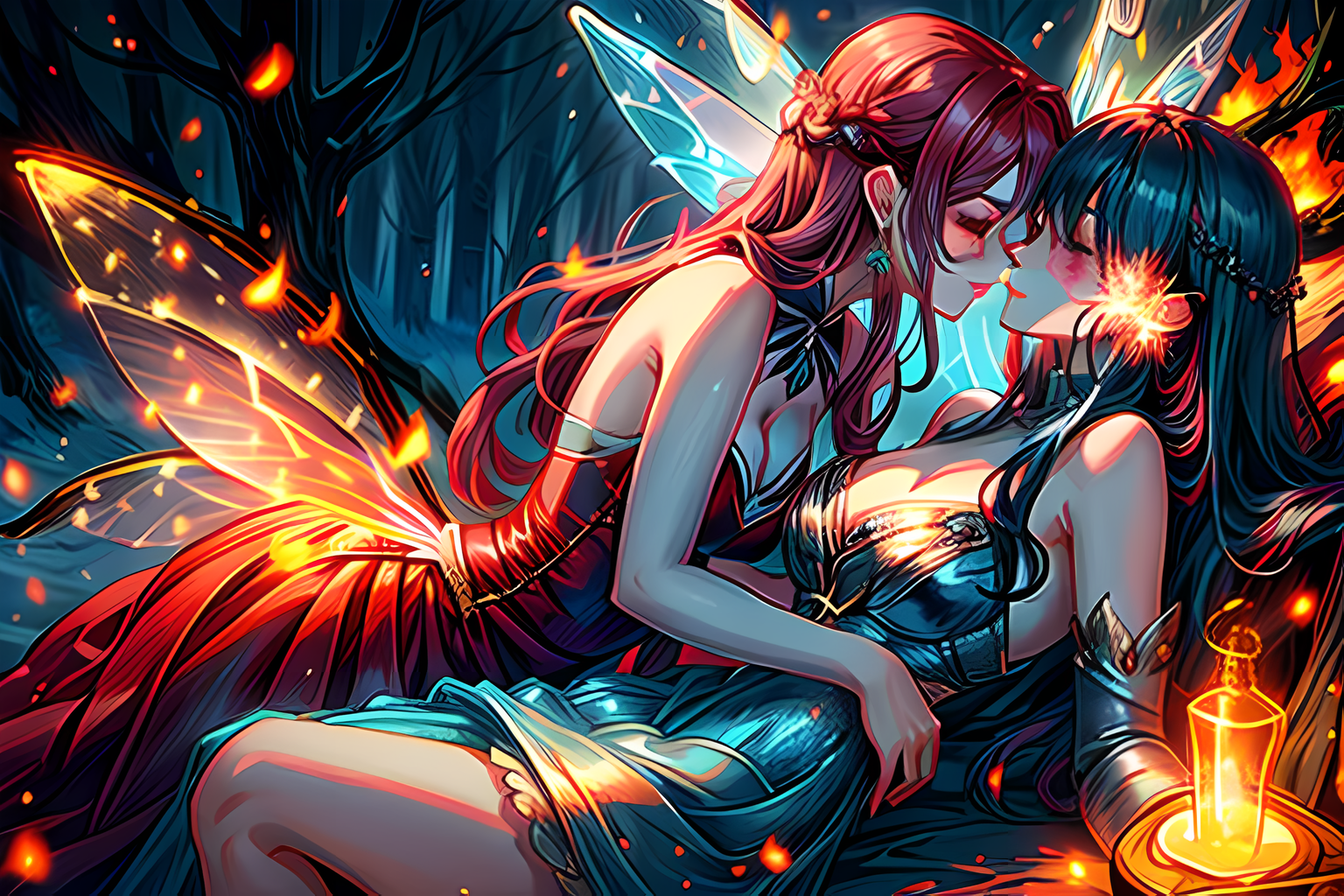 AI Art: Forbidden Love Fire+Ice #2 by @Subtra | PixAI