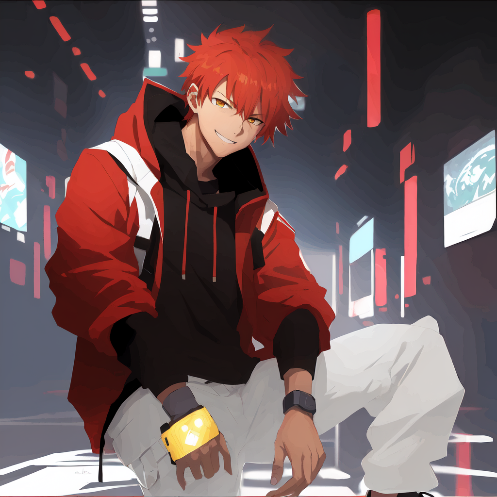 Red hoodie sale anime boy