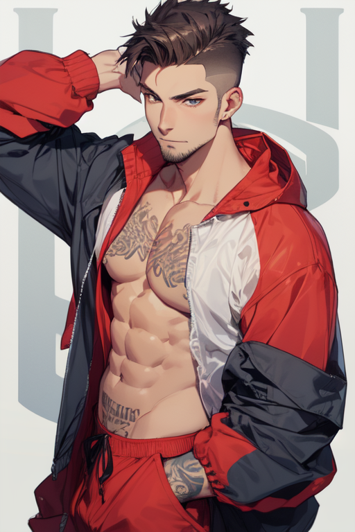 Muscular Anime Boy Physique (AI Generated Artwork) | Magnet