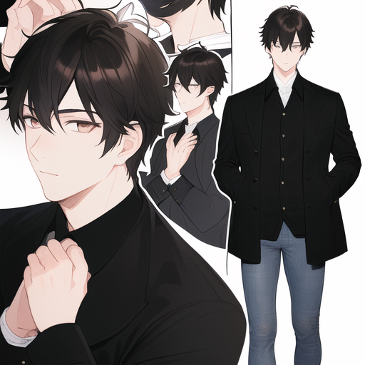 Black hair Anime Brown hair Male Manga, Anime transparent background PNG  clipart