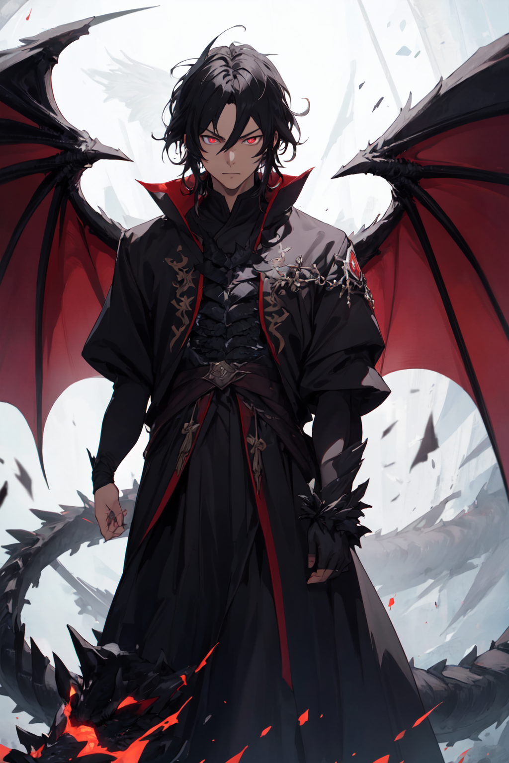 anime boy with dragon wings