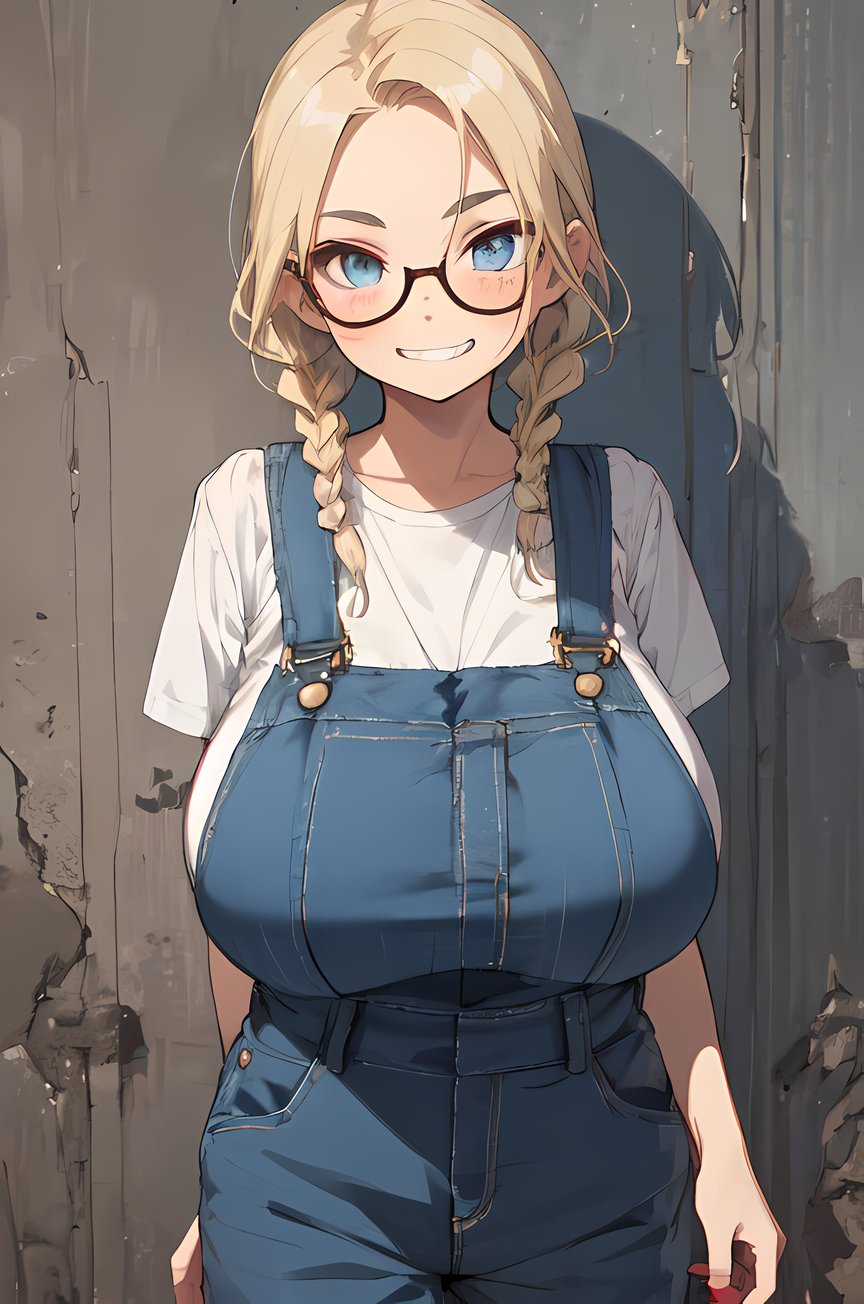 AI Art: big tits! glasses! freckles!/おっぱい！眼鏡！そばかす！ by @チチスキー大佐 | PixAI