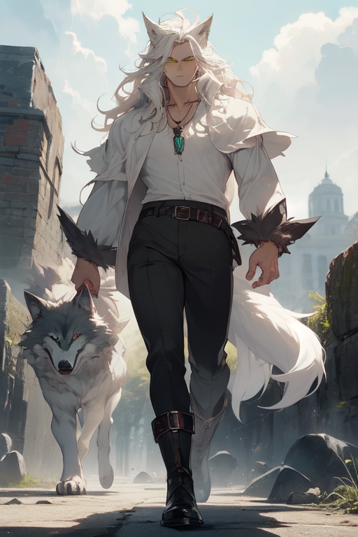 arctic wolf human form anime