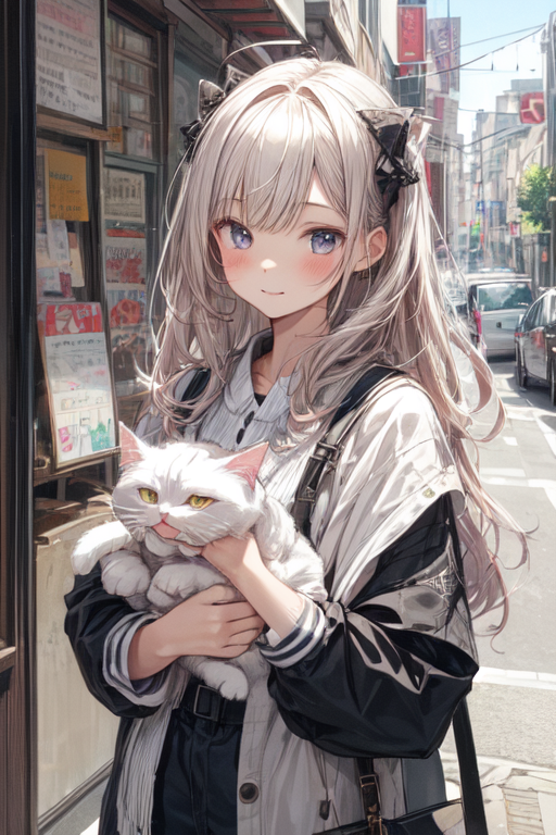 Arte AI: Cat girl friend / 猫彼女 por @鳴