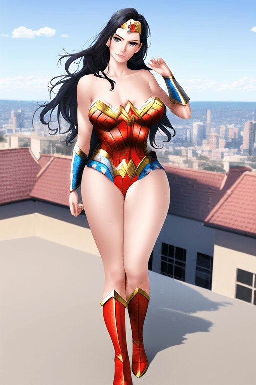 AI Art Girl, 4K, Wonder Woman's Cosplay Photoshoot/Lingerie