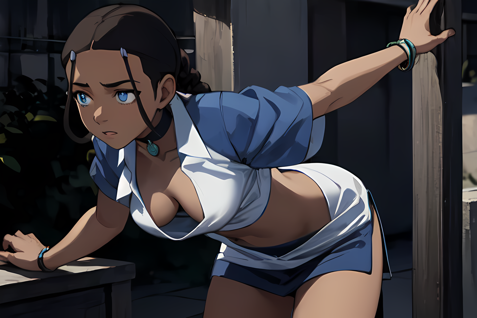 AI Art: Katara lit up her tits by @Чёрный Мишка «BlackBear268» | PixAI