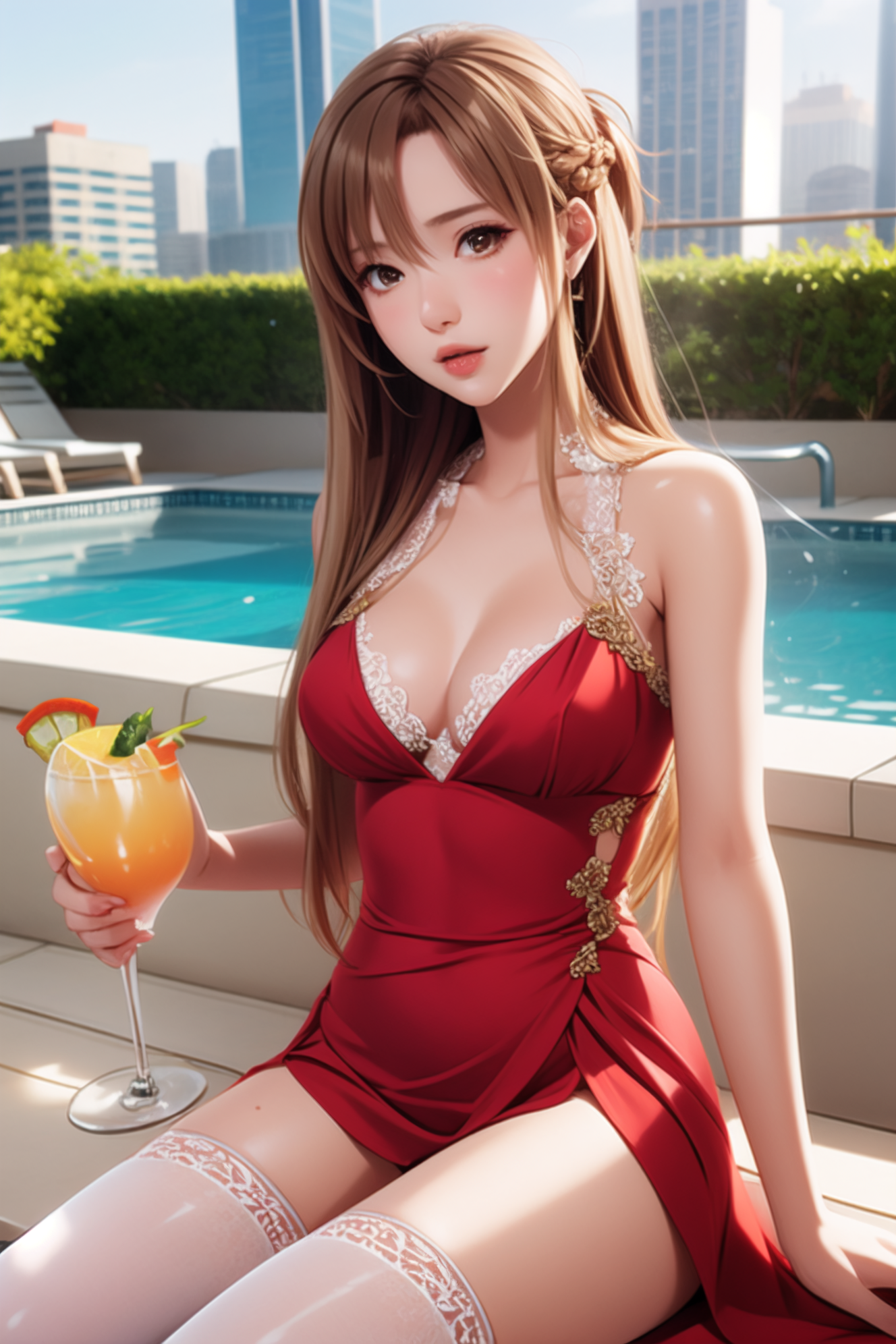 AI Art: Asuna hot summer. Yuuki (結城 明日奈) by @EasyFun | PixAI